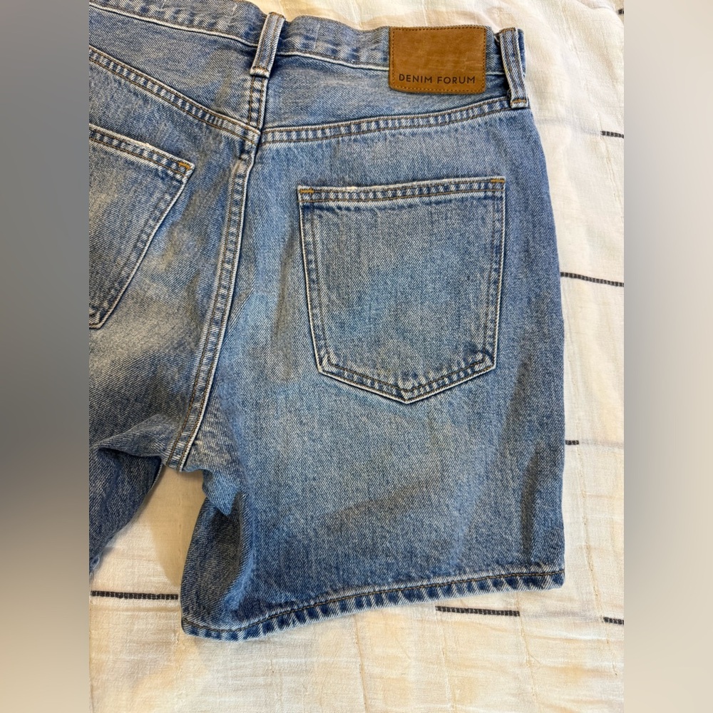 Denim Forum The Joni Mid Length Short High Rise Denim Shorts 25 - Picture 16 of 16